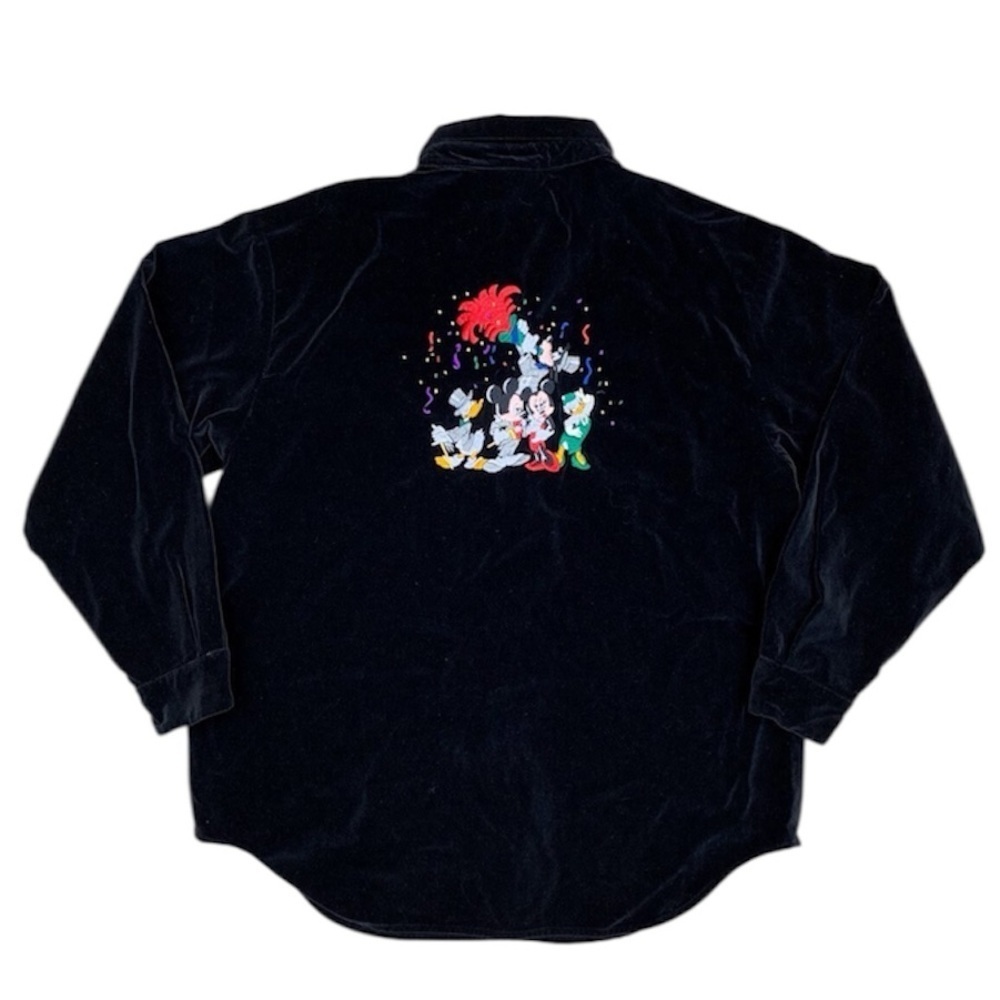 Mickey Minnie Goofy Disney Store 1990s Velour Button Up Shacket Women's (XL)